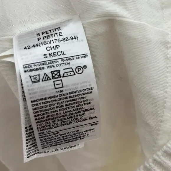 Gap Sleeveless Crochet Mini Dress Womens SP White Square Neck Cotton Minimalist - Picture 10 of 12